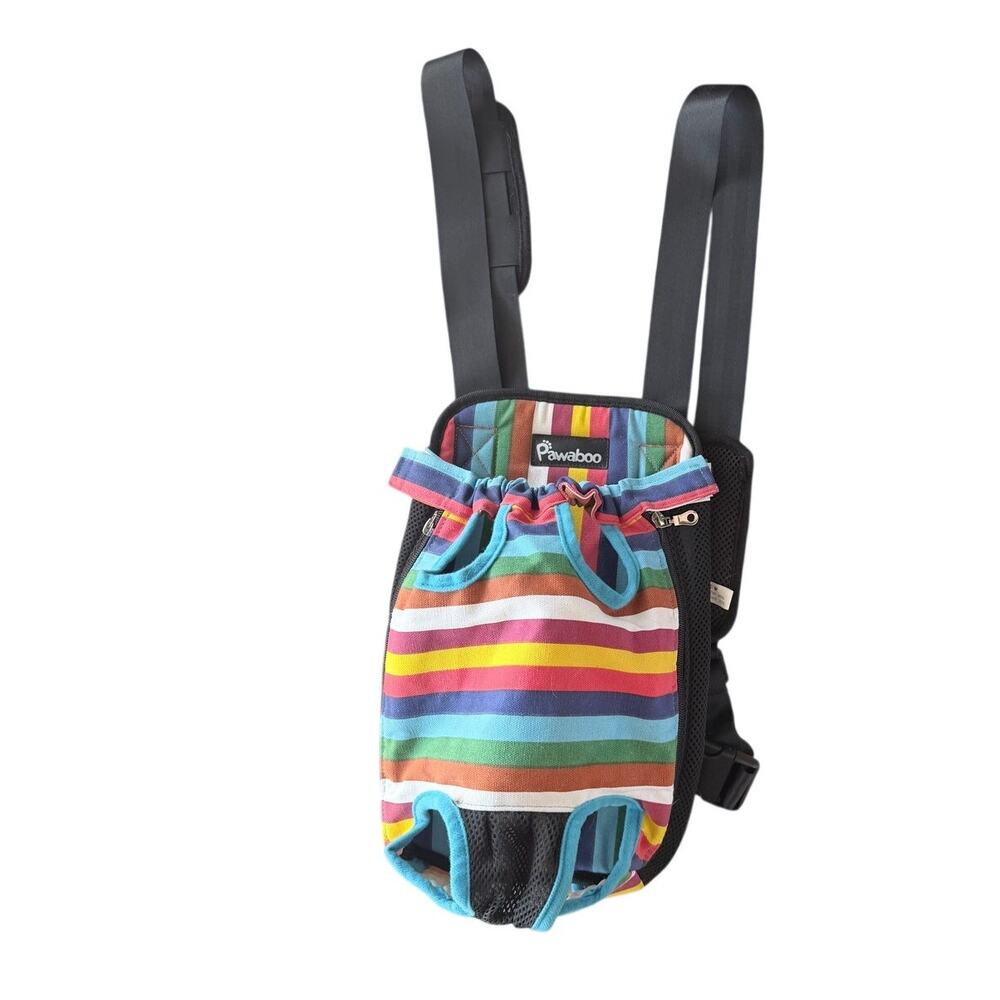 Pawaboo clip on pet carrier backpack rainbow multicolor